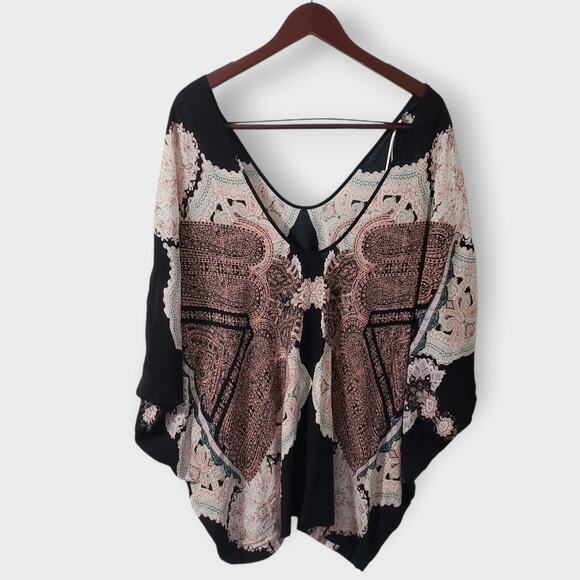 Victoria's Secret Butterfly Poncho Coverup Abstract Paisley Beaded XS/S NWT - Picture 6 of 13